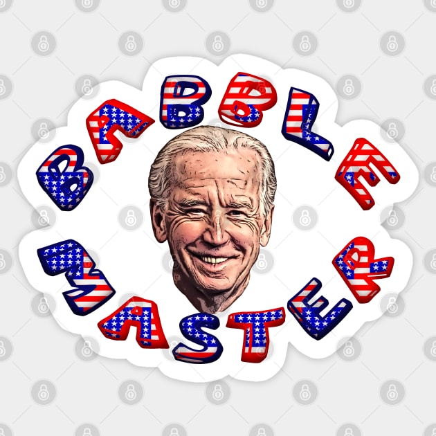 Biden BABBLE MASTER Cartoon Caricature Sticker by Roly Poly Roundabout